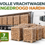 Volle vracht brandhout – 7 pallets (±14 m³) Oven-gedroogd – 25-33 cm – Eik/Beuk & Es