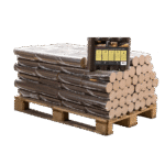 Ronde beuk briketten halve pallet 48 pakken x 10kg (480kg)