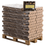 Ronde beuk briketten pallet 96 pakken x 10kg (960kg)